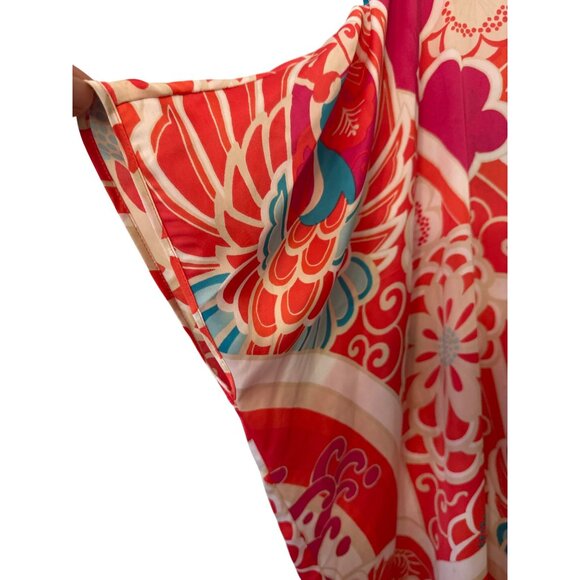 Natori Womens Floral Print Kaftan Dress S Polyester Lounge Bold - Picture 4 of 5